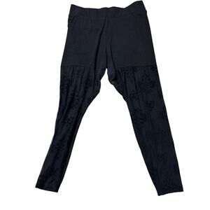 Torrid Womens 1 (1X) Black Sheer Lace Leg Stretchy Fashion Leggings